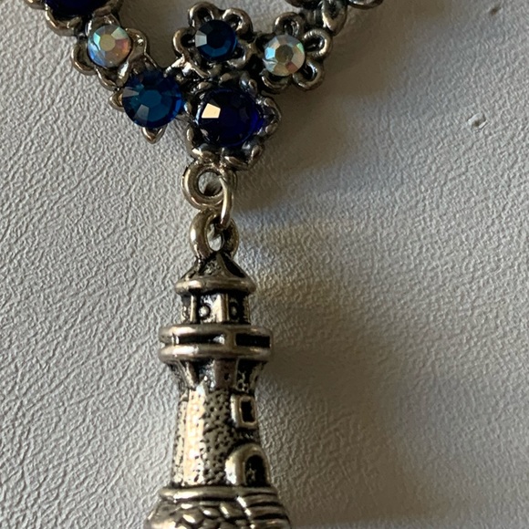 Necklace Lighthouse with blue crystals - Picture 6 of 10